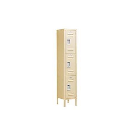 Salsbury Industries Salsbury Industries 63152TN-U 12 in. W x 66 in. H x 12 in. D Standard Metal Locker-Triple Tier-1 Wide-Tan-Unassembled 63152TN-U
